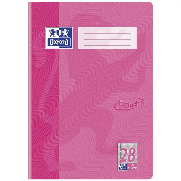 Oxford Schulheft "Touch", DIN A4, Lineatur 28, rosa (EAN: 4006144006065)