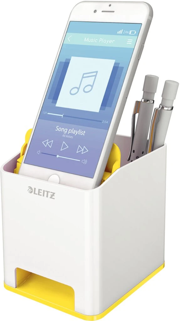 LEITZ Sound Stifteköcher WOW Duo Colour, 2 Fächer, gelb (EAN: 4002432122080)