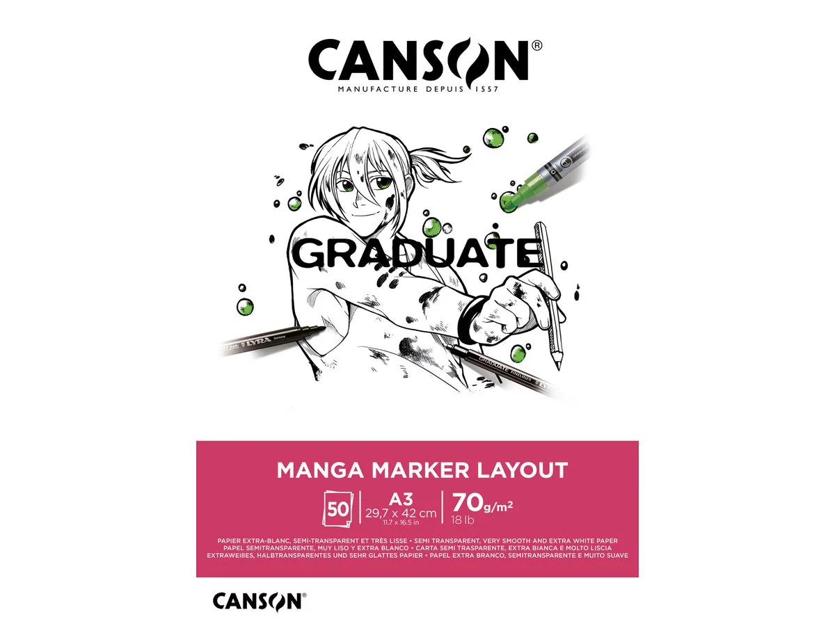 CANSON Studienblock GRADUATE Manga Marker Layout, DIN A3 (EAN: 3148950060921)
