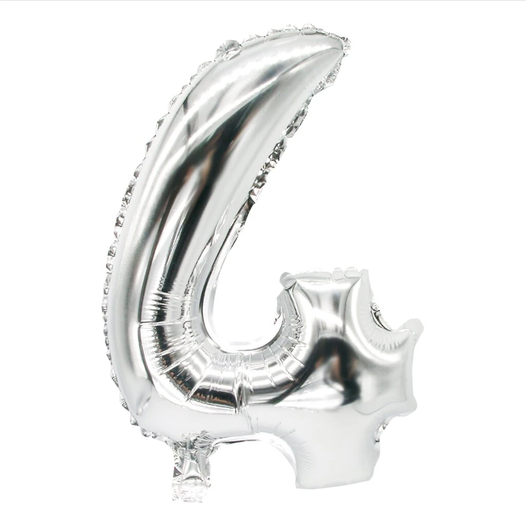 PAPSTAR Folienballon "Zahlen", Ziffer: 4, silber (EAN: 4002911868348)