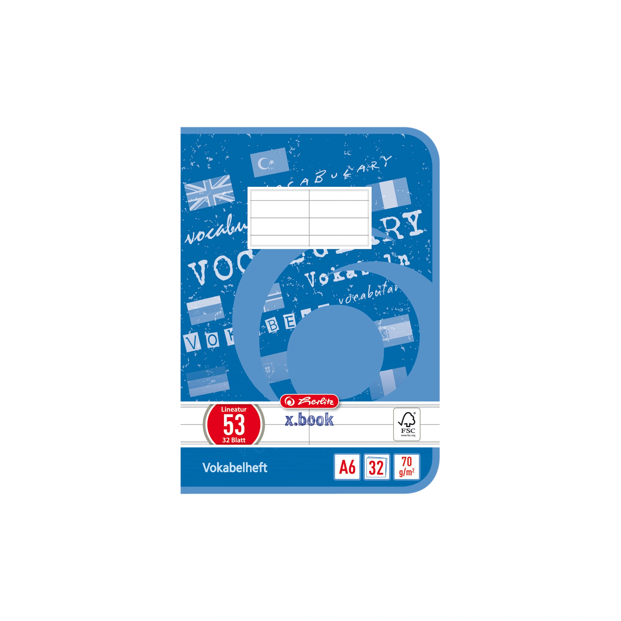 herlitz Vokabelheft x.book, DIN A6, 2-spaltig, 32 Blatt (EAN: 4008110413686)
