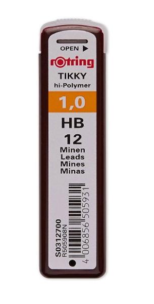 rotring Druckbleistift-Minen Tikky 1,0 mm, Härtegrad: HB (EAN: 4006856505931)