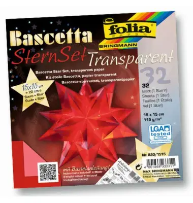 folia Faltblätter Bascetta-Stern, rot-transparent (EAN: 4001868033311)