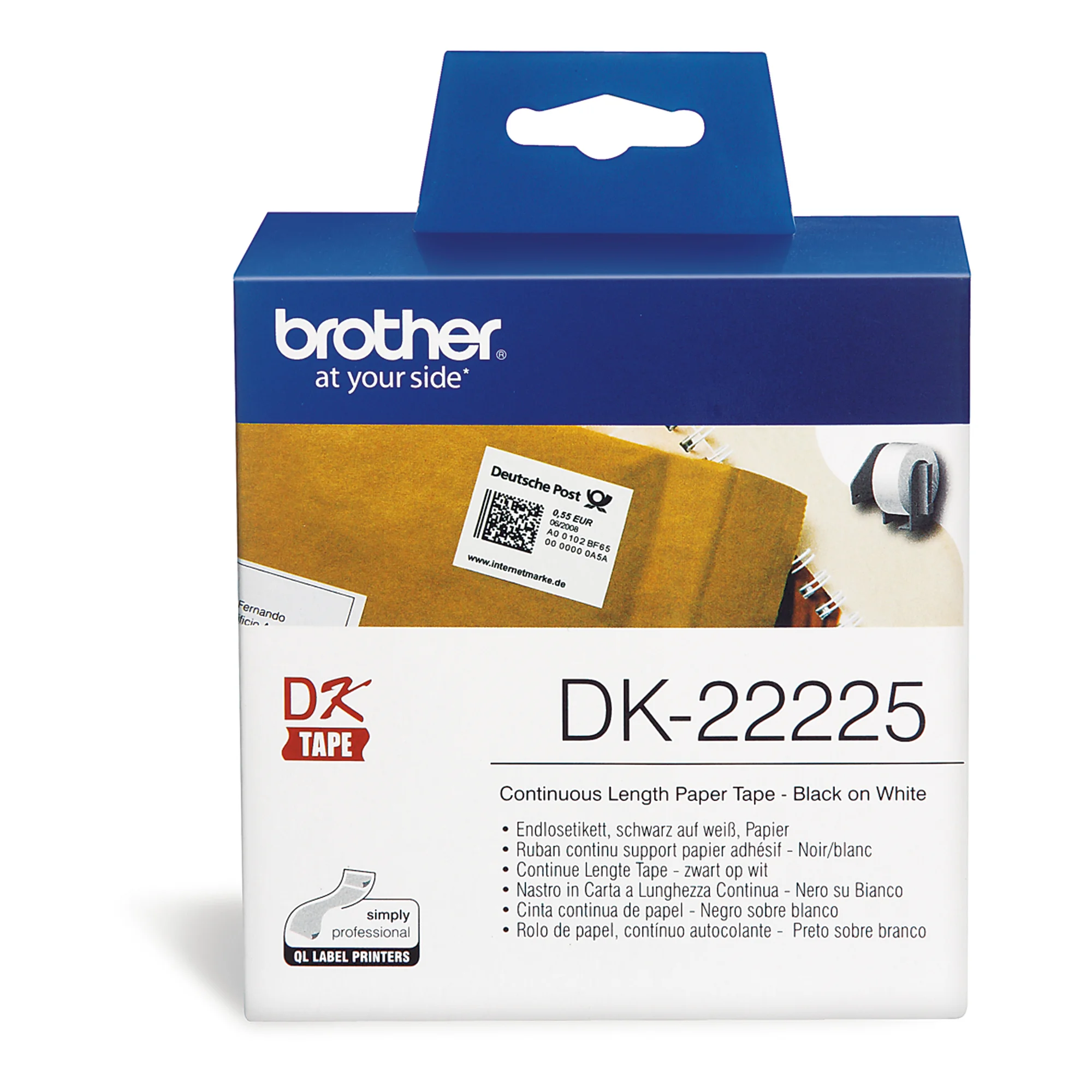 brother DK-22225 Endlos-Etiketten Papier, 38 mm x 30,48 m (EAN: 4977766667548)
