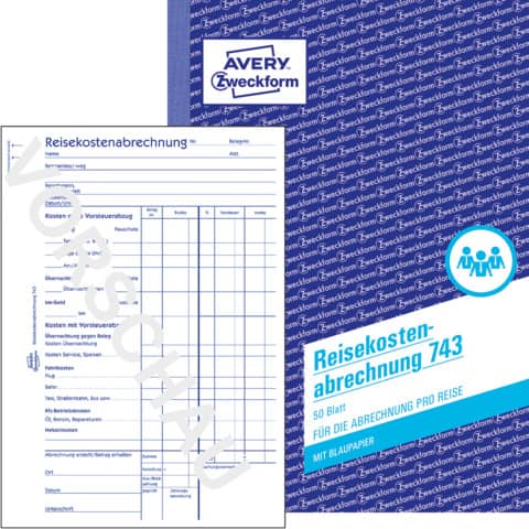 AVERY Zweckform Formularbuch "Reisekostenabrechnung", A5 (EAN: 4004182007433)
