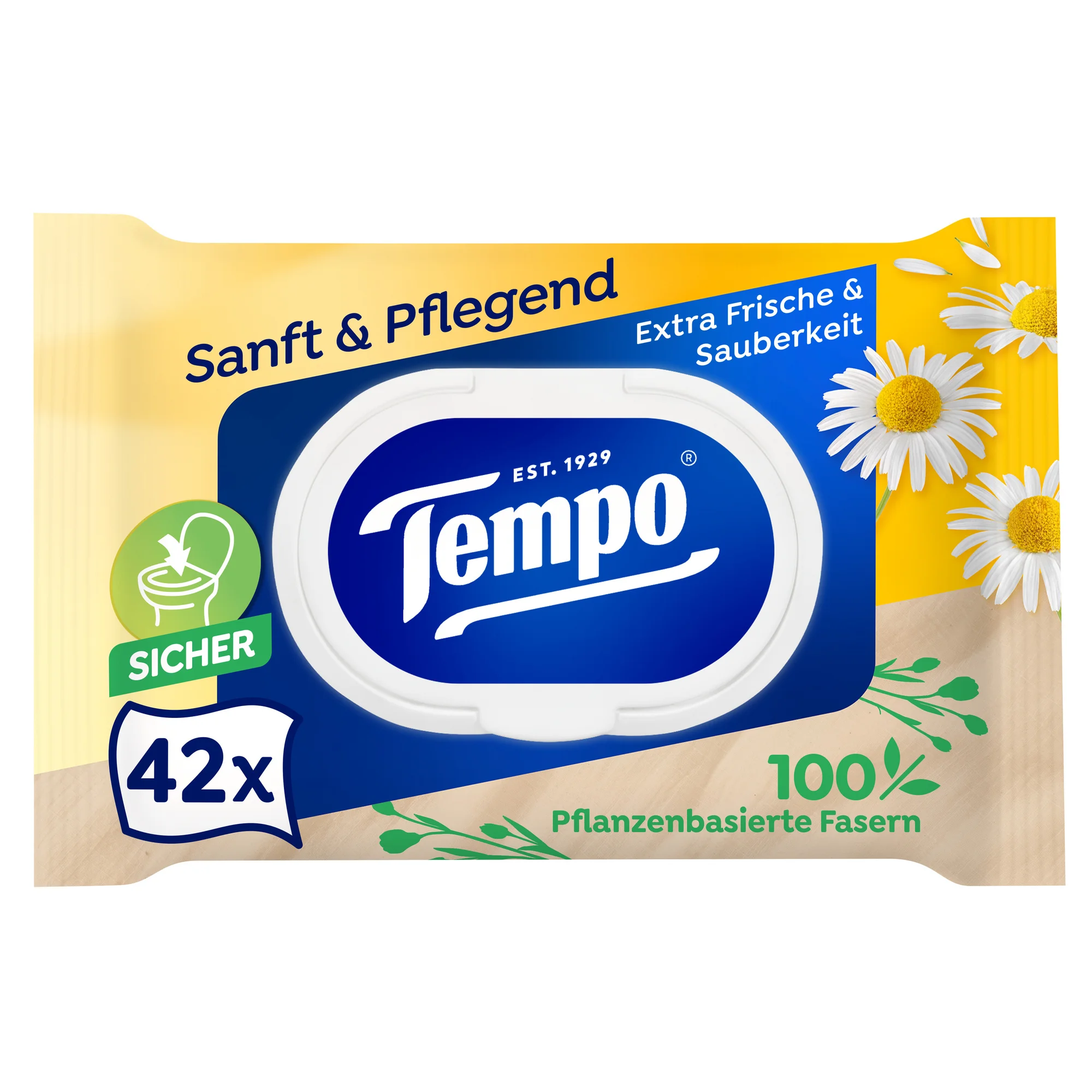 Tempo Feuchte Toilettentücher sanft & pflegend, mit Kamille (EAN: 7322540907551)