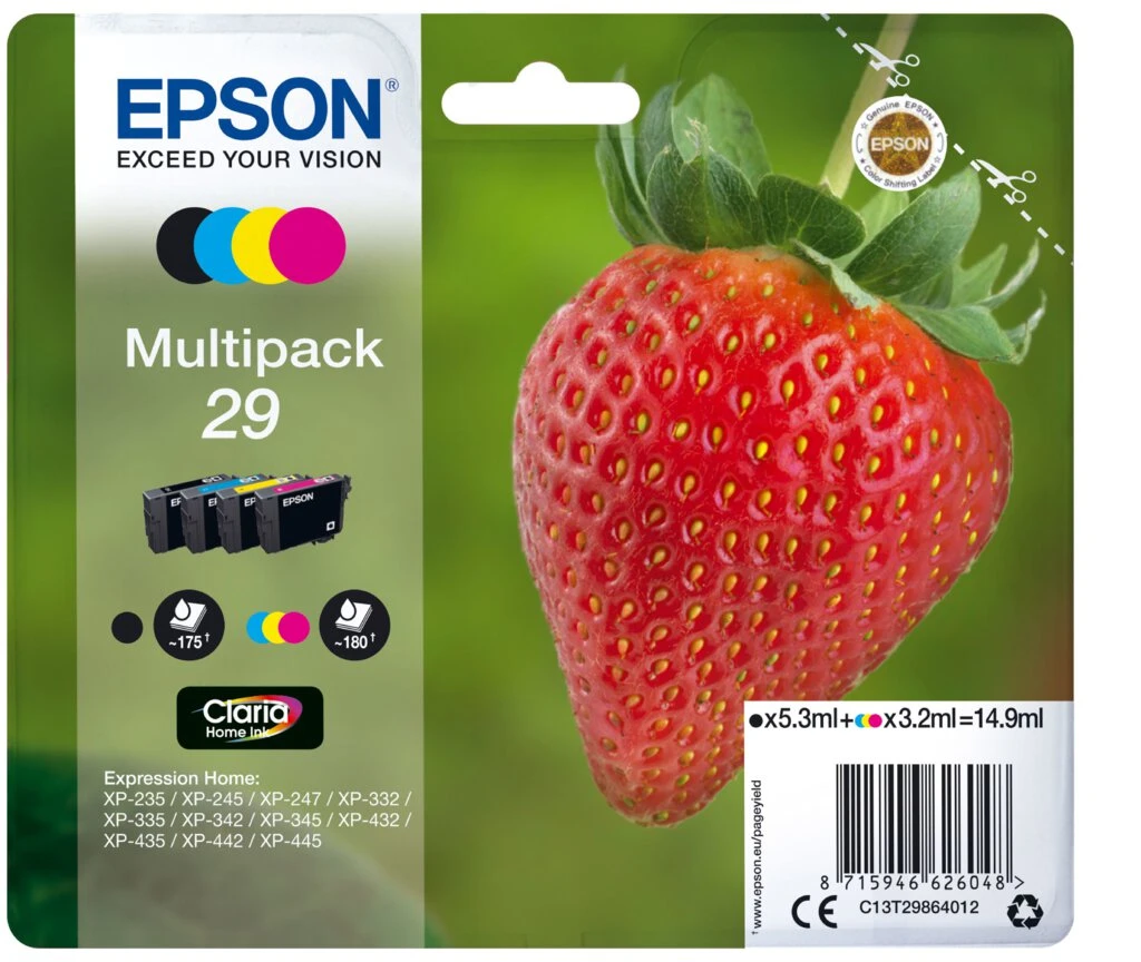 EPSON Tinte 29 für EPSON Expression Home XP-235, Multipack (EAN: 8715946626048)