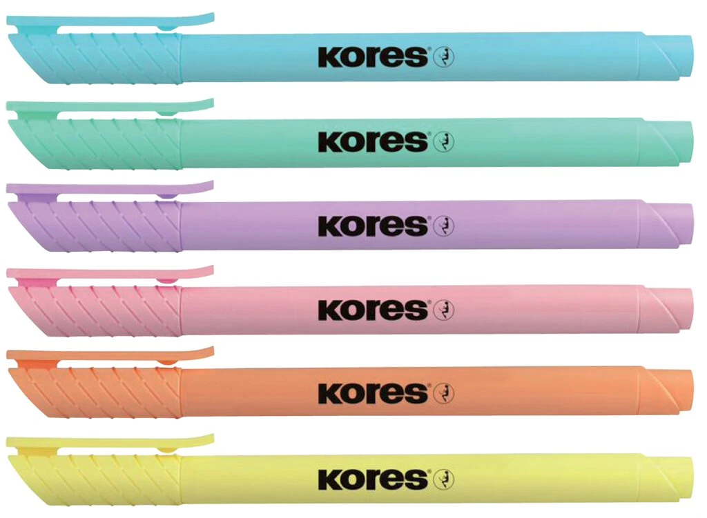 Kores Textmarker-Pen "High Liner Pastell", 6er Etui (EAN: 9023800362469)
