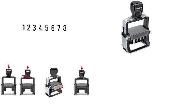 trodat Ziffernstempel Professional 4.0 5558, 8-stellig, schwarz (EAN: 0190084201988)