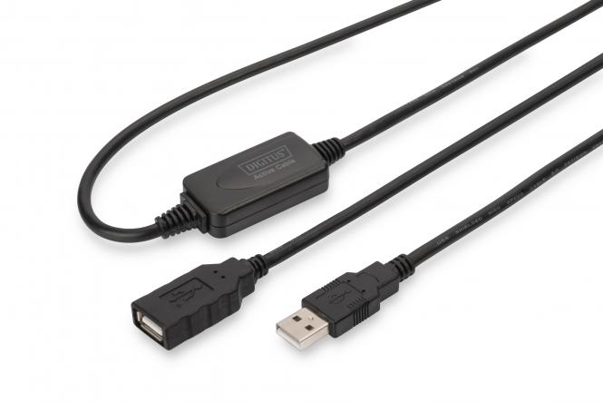 DIGITUS USB 2.0 Aktives Verlängerungskabel, Stecker-Kupplung (EAN: 4016032326212)