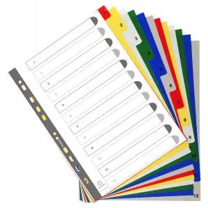 EXACOMPTA Kunststoff-Register, Zahlen, DIN A4, 12-teilig (EAN: 3130630015123)
