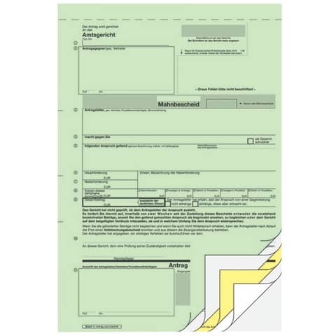 sigel Vordruck "Mahnbescheid", A4, SD, 2 x 2 Blatt (EAN: 4004360915741)