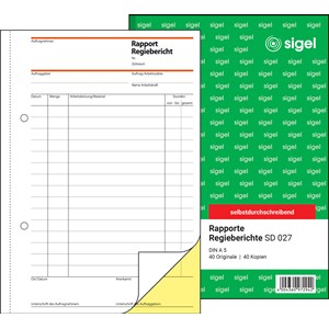 sigel Formularbuch "Rapport/Regiebericht", A5, SD (EAN: 4004360972942)