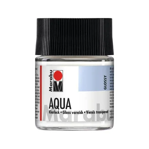 Marabu Klarlack Aqua, transparent-glänzend, 50 ml, im Glas (EAN: 4007751006073)