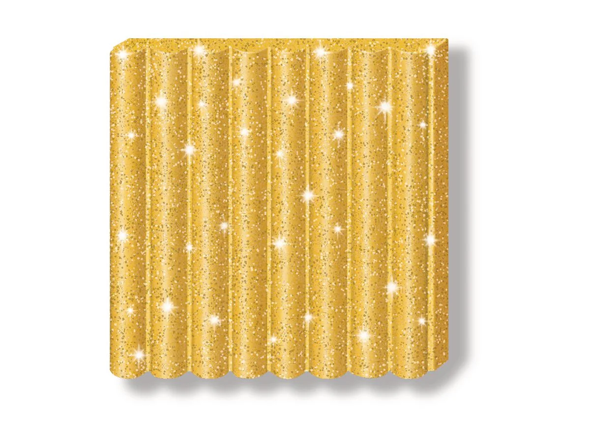 FIMO kids Modelliermasse, ofenhärtend, glitter-gold, 42 g (EAN: 4007817805169)