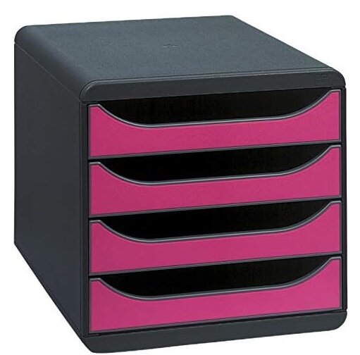 EXACOMPTA Schubladenbox BIG-BOX, 4 Schübe, himbeer (EAN: 9002493420038)
