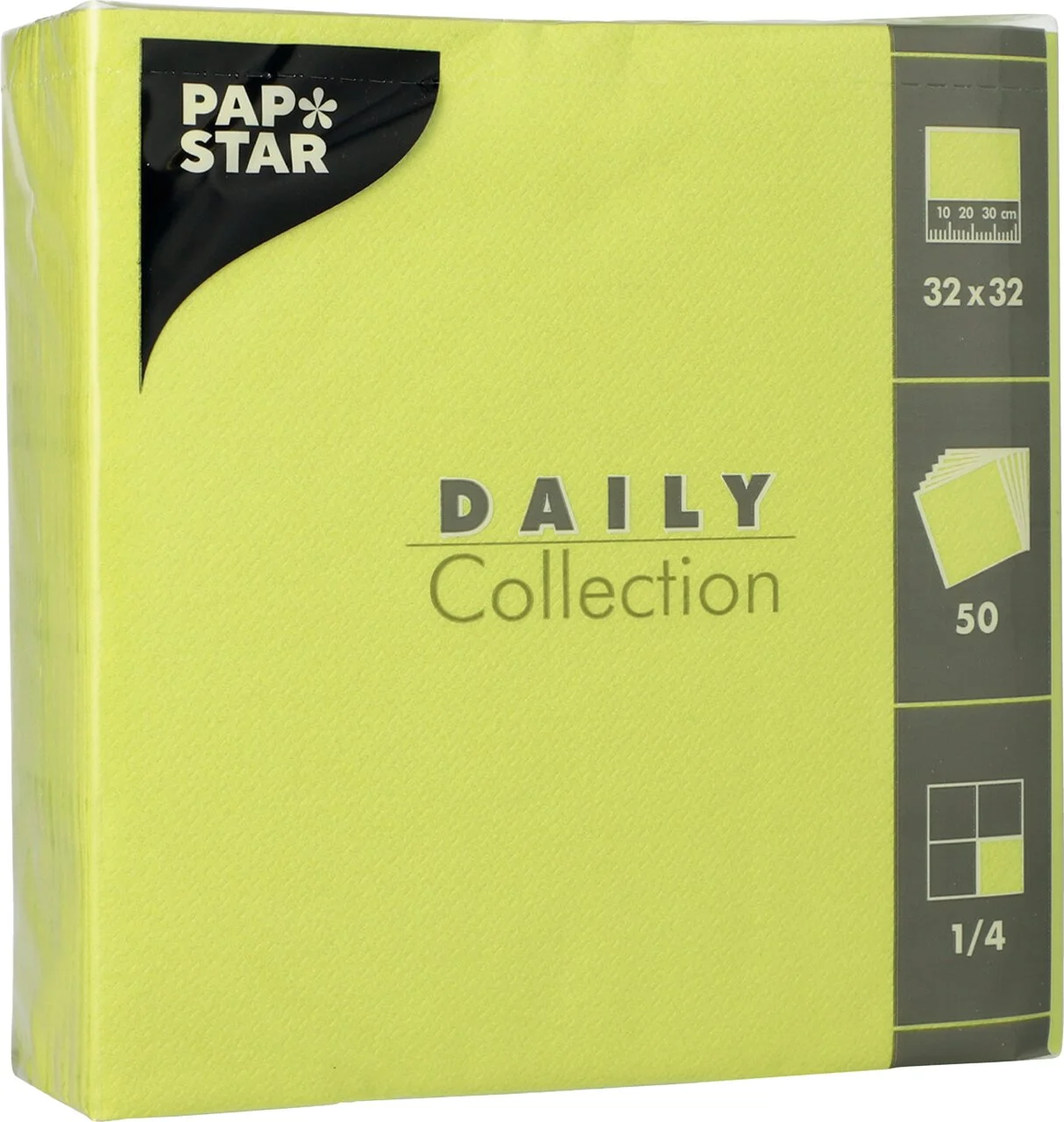 PAPSTAR Lunch-Servietten, 320 x 320 mm, 3-lagig, limonengrün (EAN: 4002911484128)
