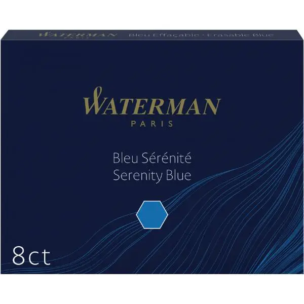 WATERMAN Standard Großraum-Tintenpatronen, Serenity blau (EAN: 3501170713020)