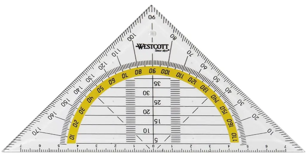 WESTCOTT Geometriedreieck, Hypotenuse: 140 mm, transparent (EAN: 4027521512160)
