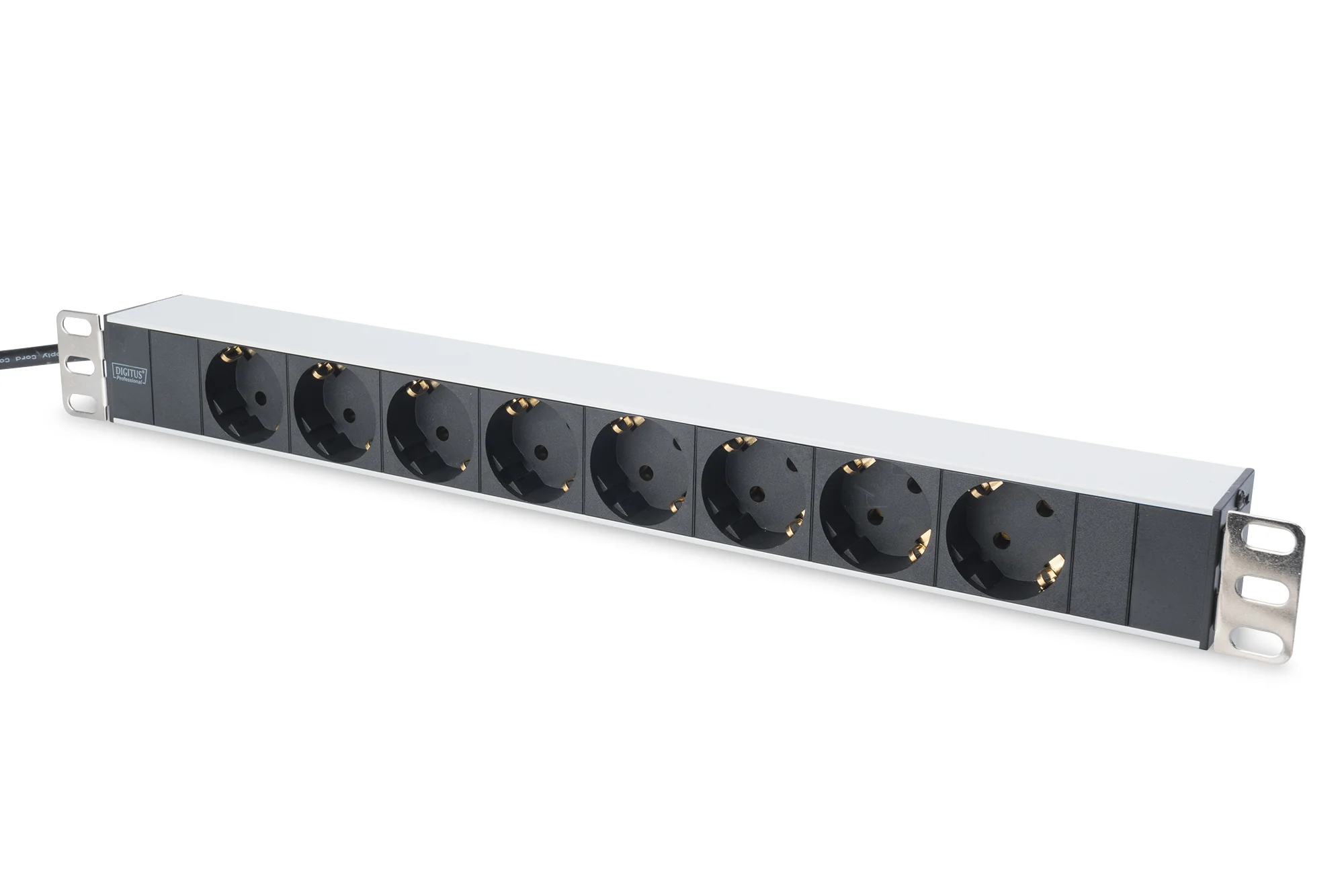 DIGITUS 19" Steckdosenleiste, 8-fach, 1 HE, ohne Schalter, schwarz (EAN: 4016032266396)