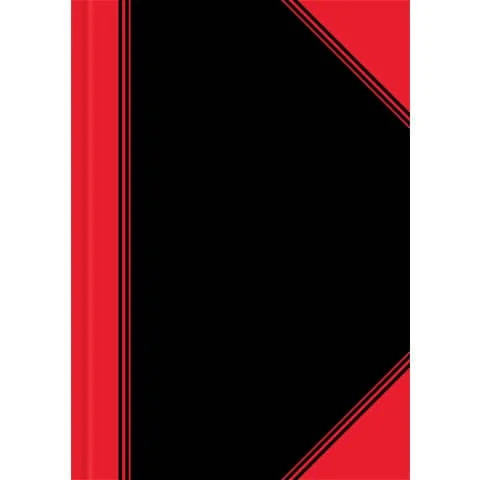 Bantex China-Kladde DIN A6, 96 Blatt, 70 g/qm, blanko, schwarz mit roten Ecken (EAN: 4006144929449)