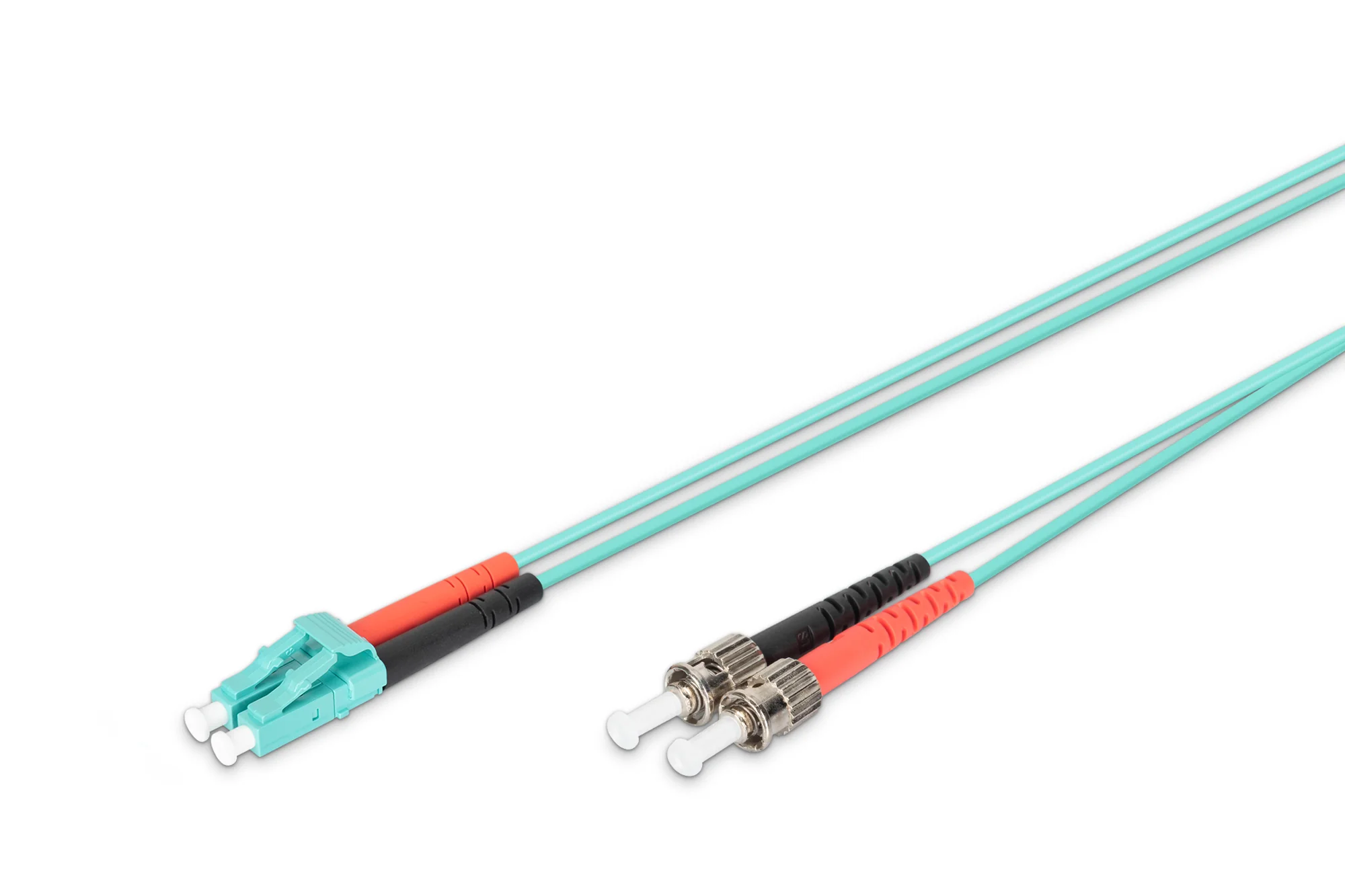 DIGITUS LWL Patchkabel, 2 x ST - LC-Duplex, OM3, 1,0 m, türkis (EAN: 4016032249276)