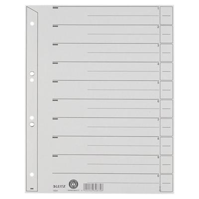 LEITZ Trennblätter, A4 Überbreite, Kraftkarton 200g/qm, grau (EAN: 4002432328758)
