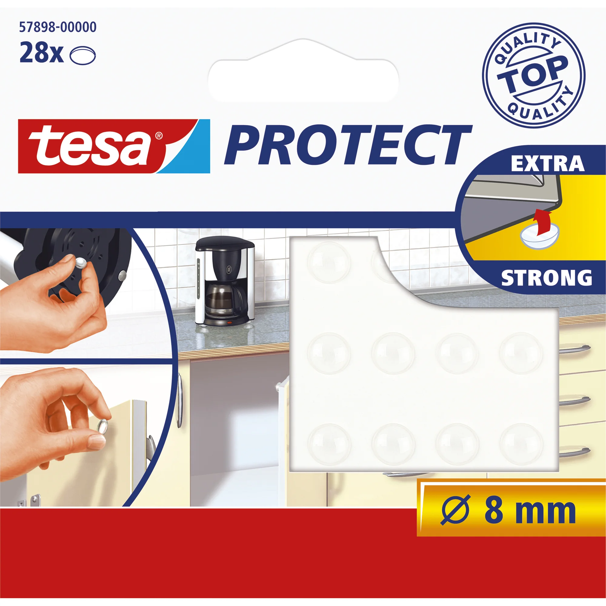 tesa Protect Lärm-/Rutschstopper, rund, Durchmesser: 8 mm (EAN: 4042448885067)