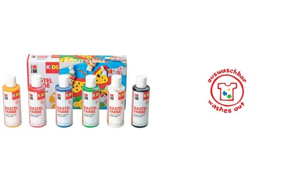 Marabu KiDS Bastelfarbe, 80 ml, 6er Set (EAN: 4007751713919)
