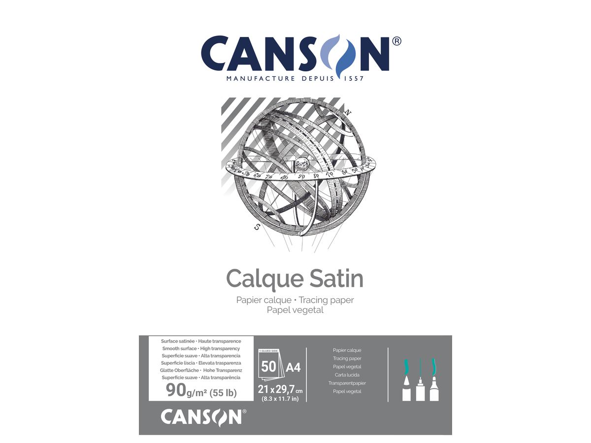 CANSON Transparentpapierblock, DIN A4, 90 g/qm (EAN: 3148957572014)