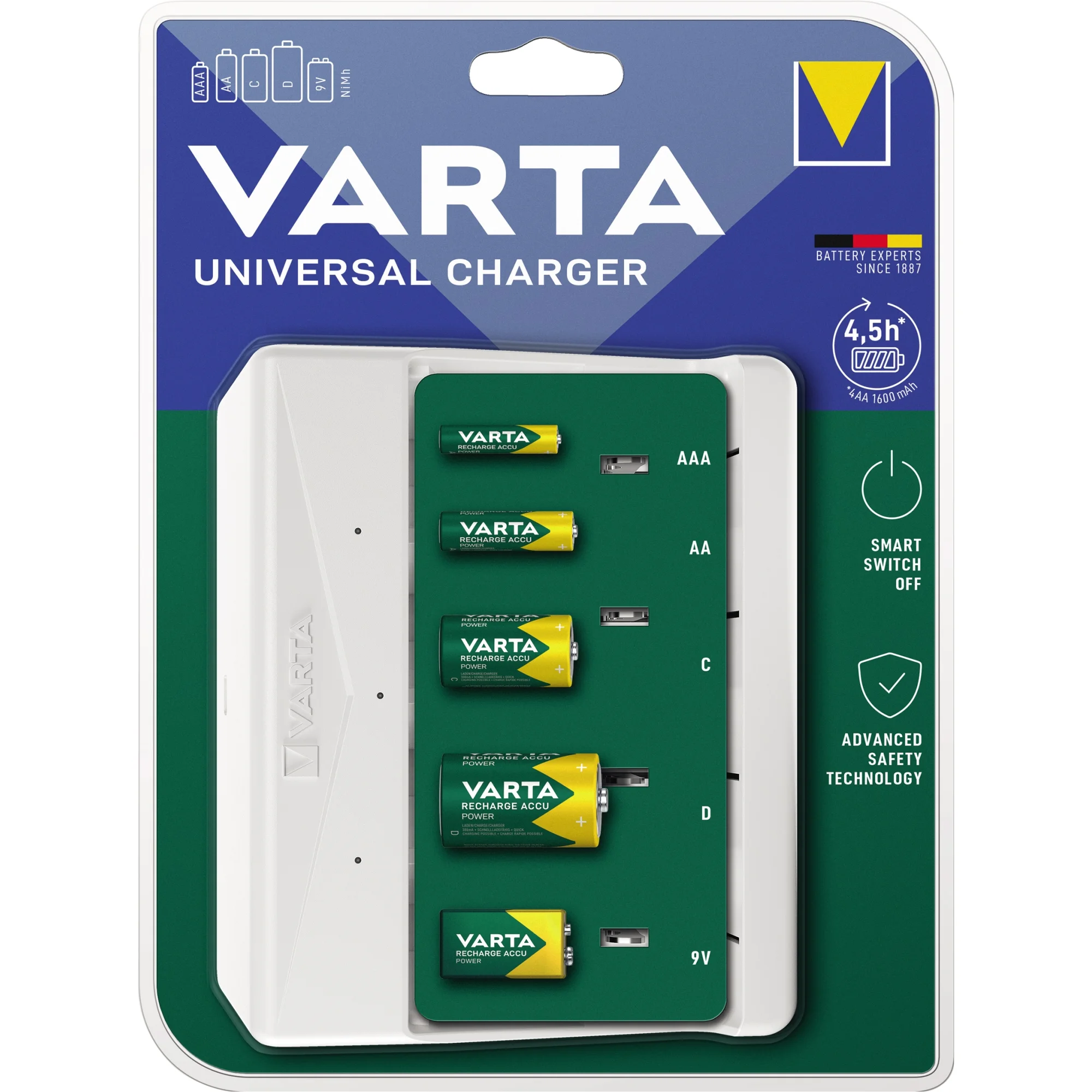 VARTA Ladegerät Universal Charger, weiß, unbestückt (EAN: 4008496054671)