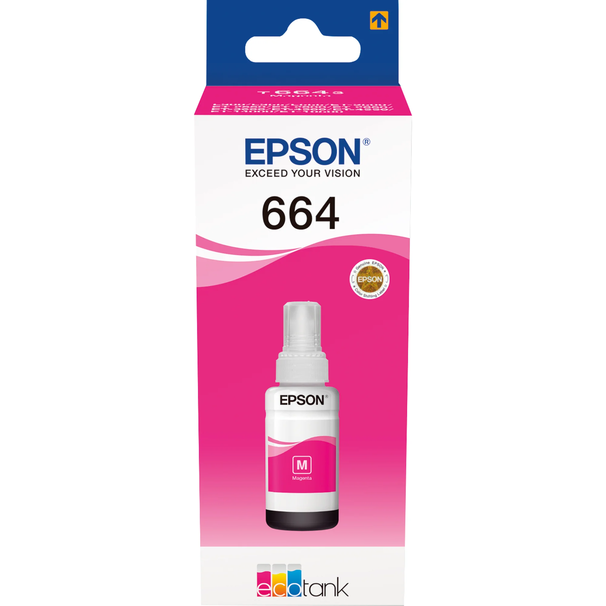 EPSON Tinte T6643 für EPSON EcoTank, bottle ink, magenta (EAN: 8715946540993)