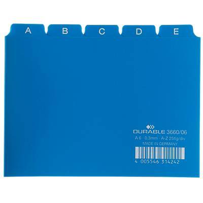 DURABLE Karteiregister A - Z, PP, A6 quer, blau, 25-teilig (EAN: 4005546314242)