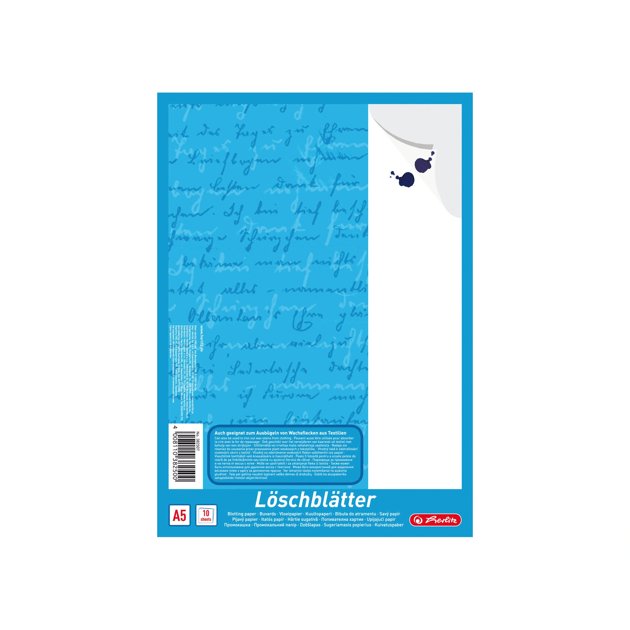 herlitz Löschpapierblock DIN A5, 80 g/qm, weiß (EAN: 4008110382500)
