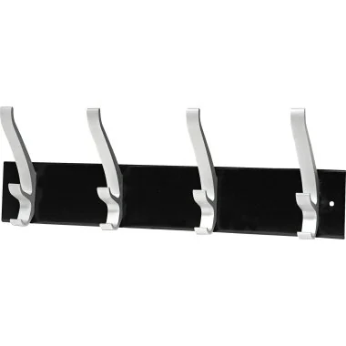 UNiLUX Garderobenhaken "CYPRES", 4 Haken, Schwarz / Aluminium (EAN: 3595560009879)