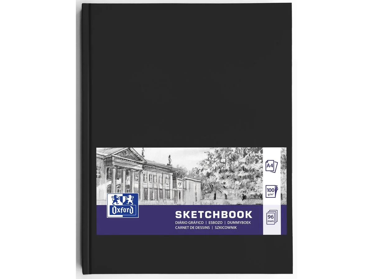 Oxford Skizzenbuch Hardcover, DIN A4, 96 Blatt, schwarz (EAN: 5904017390909)