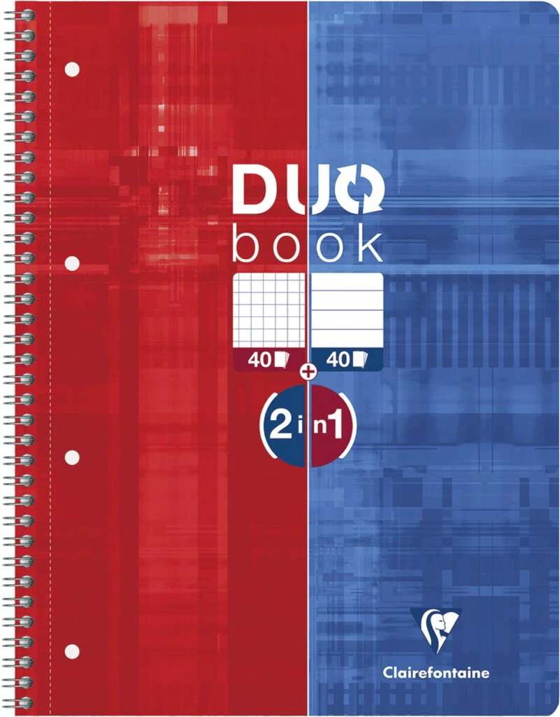 Clairefontaine Collegeblock DUOBOOK, DIN A4+,kariert/liniert (EAN: 3329680825268)