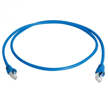 Telegärtner Patchkabel, Kat.6A (tief), S/FTP, 0,5 m, blau (EAN: 4018359286057)