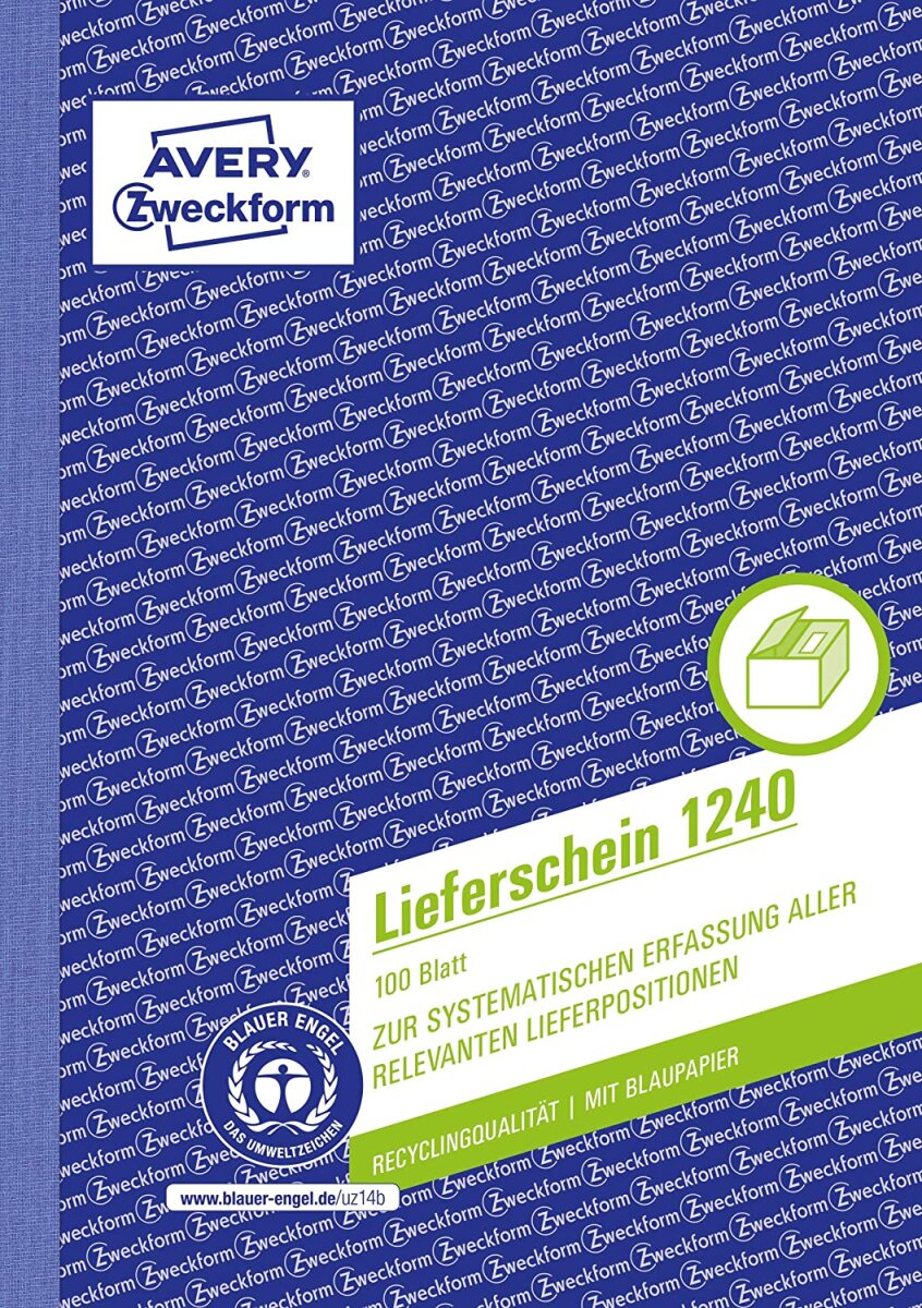 AVERY Zweckform Formularbuch "Lieferschein", RC, A5 (EAN: 4004182012406)