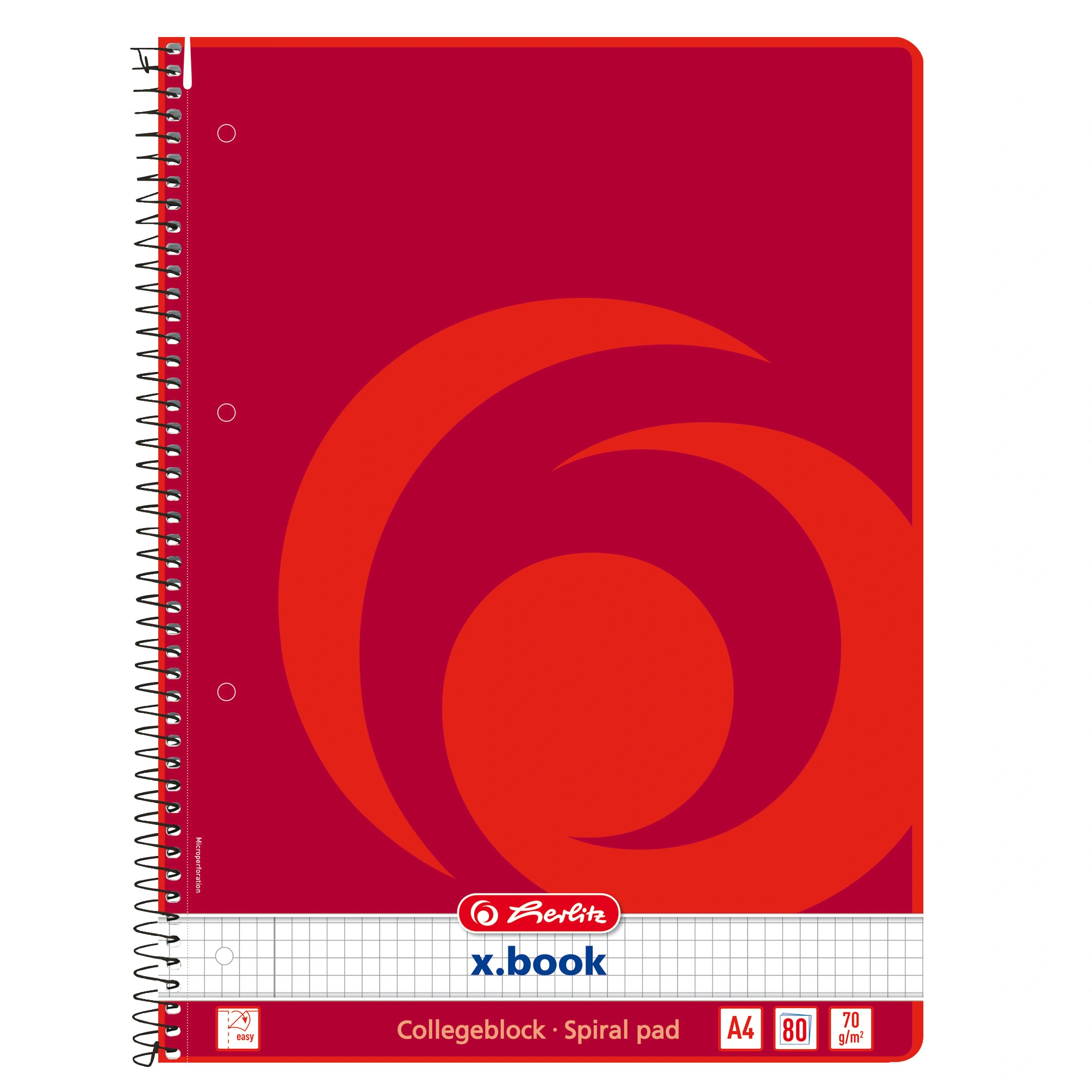 herlitz Collegeblock x.book, DIN A4, 80 Blatt, kariert (EAN: 4008110307909)