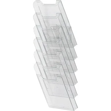 EXACOMPTA Wand-Prospekthalter, A4 hoch, 6 Fächer, glasklar (EAN: 9002493103276)