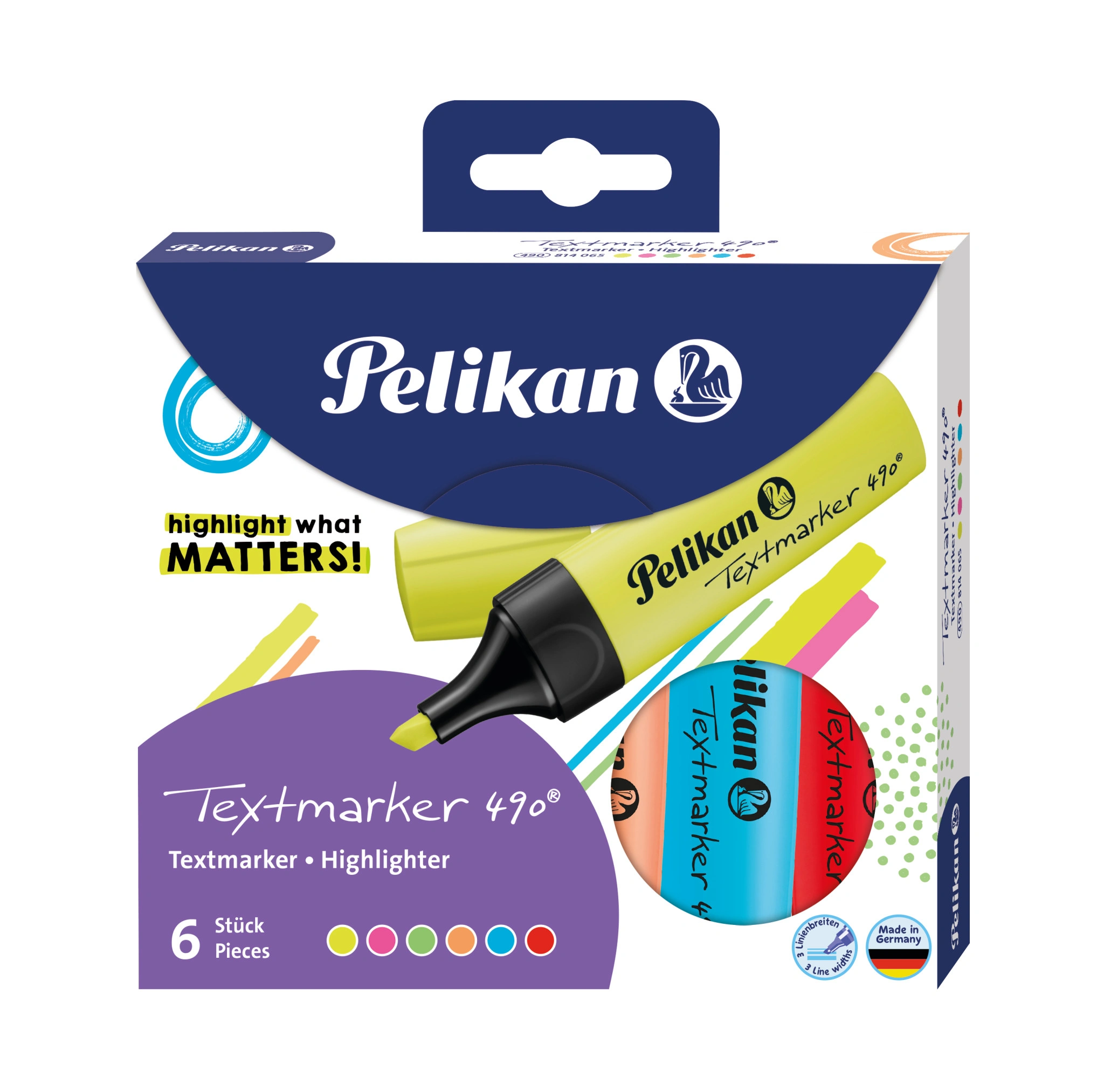 Pelikan Textmarker 490, 6er Etui, farbig sortiert (EAN: 4012700814067)