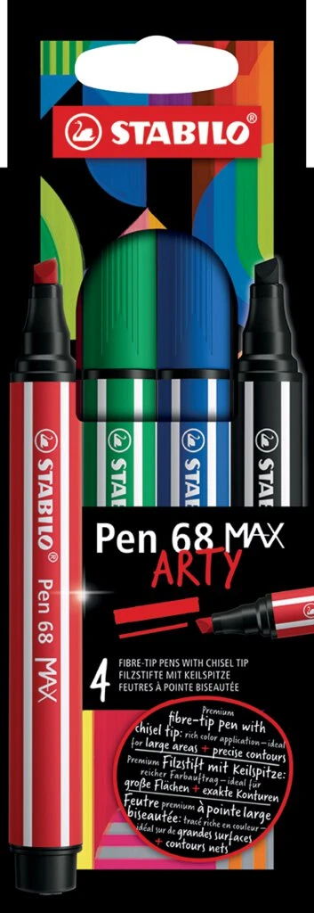 STABILO Fasermaler Pen 68 MAX, 4er Kartonetui ARTY (EAN: 4006381589994)