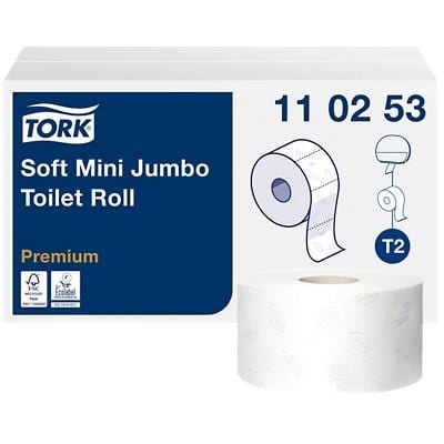 TORK Minirollen-Toilettenpapier Jumbo, 2-lagig, weiß, 170 m (EAN: 7310791268491)