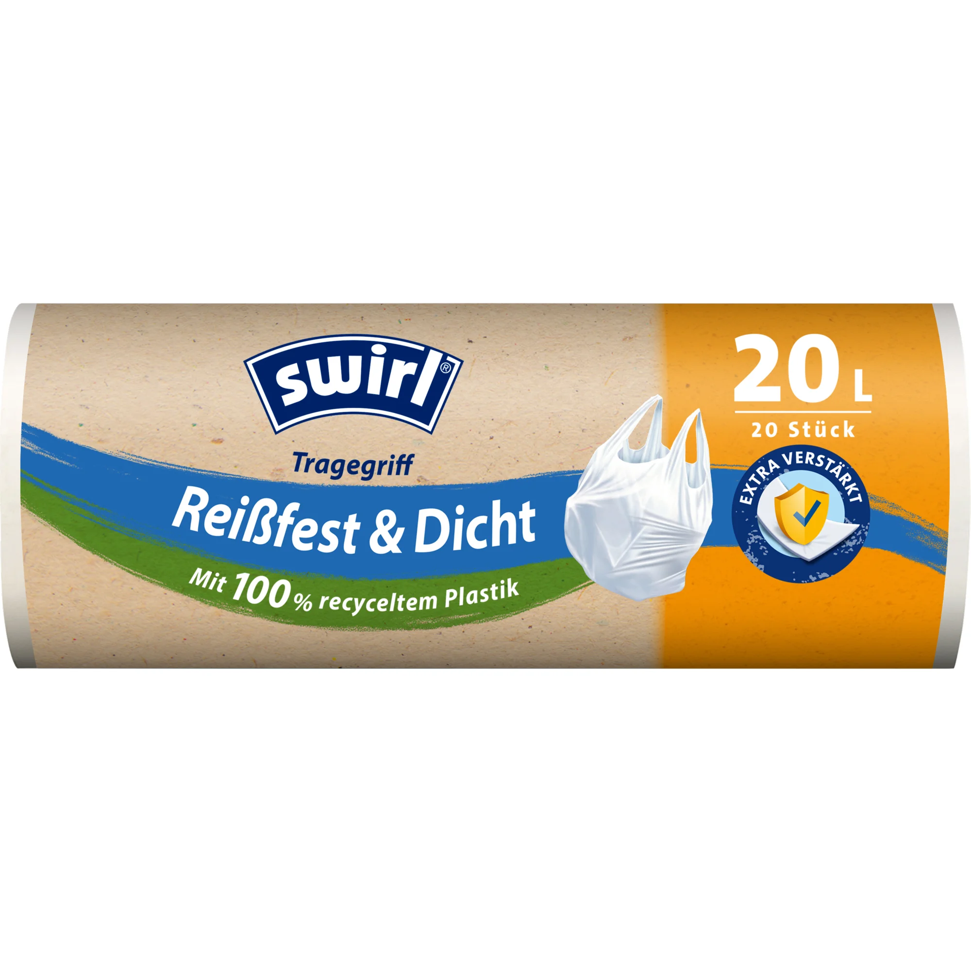 swirl Mülleimerbeutel, mit Tragegriff, weiß, 20 Liter (EAN: 4008871215635)