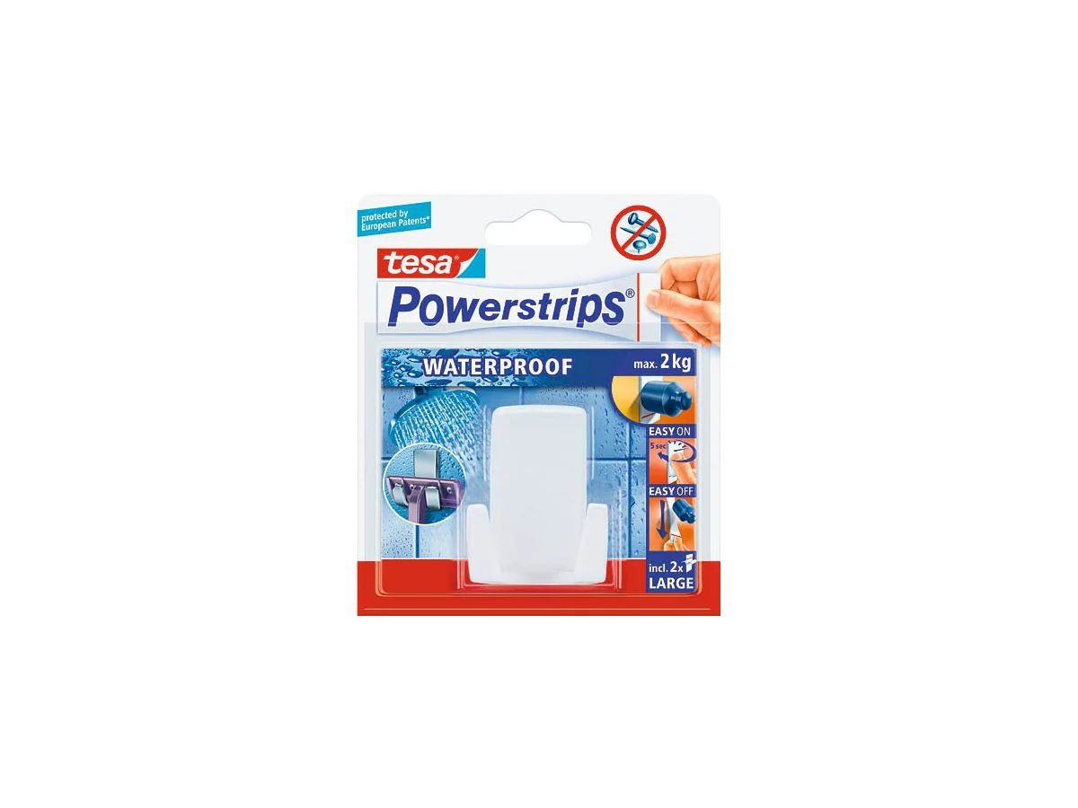tesa Powerstrips Rasierhalter "WAVE" WATERPROOF, weiß (EAN: 4042448175205)