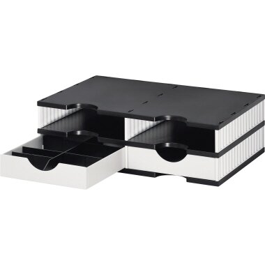 styro Sortierstation styrodoc duo, 4 Fächer, schwarz/weiß (EAN: 7612176082129)