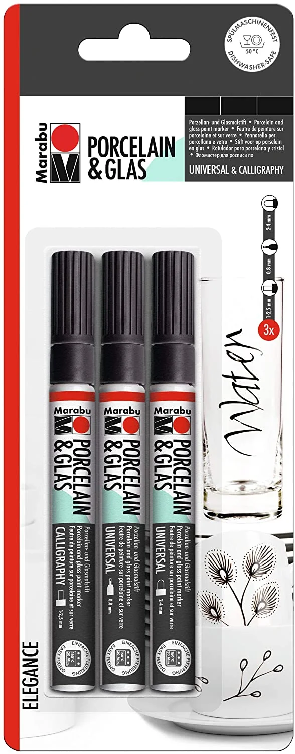 Marabu Marker "Porcelain & Glas Painter", ELEGANCE, schwarz (EAN: 4007751631732)