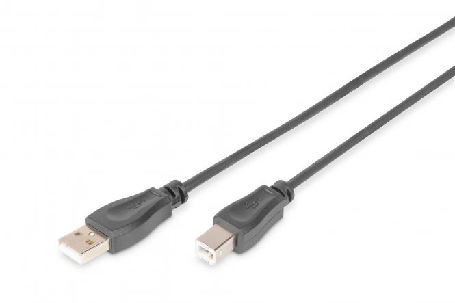 DIGITUS USB 2.0 Anschlusskabel, USB-A - USB-B Stecker, 0,5 m (EAN: 4016032299288)
