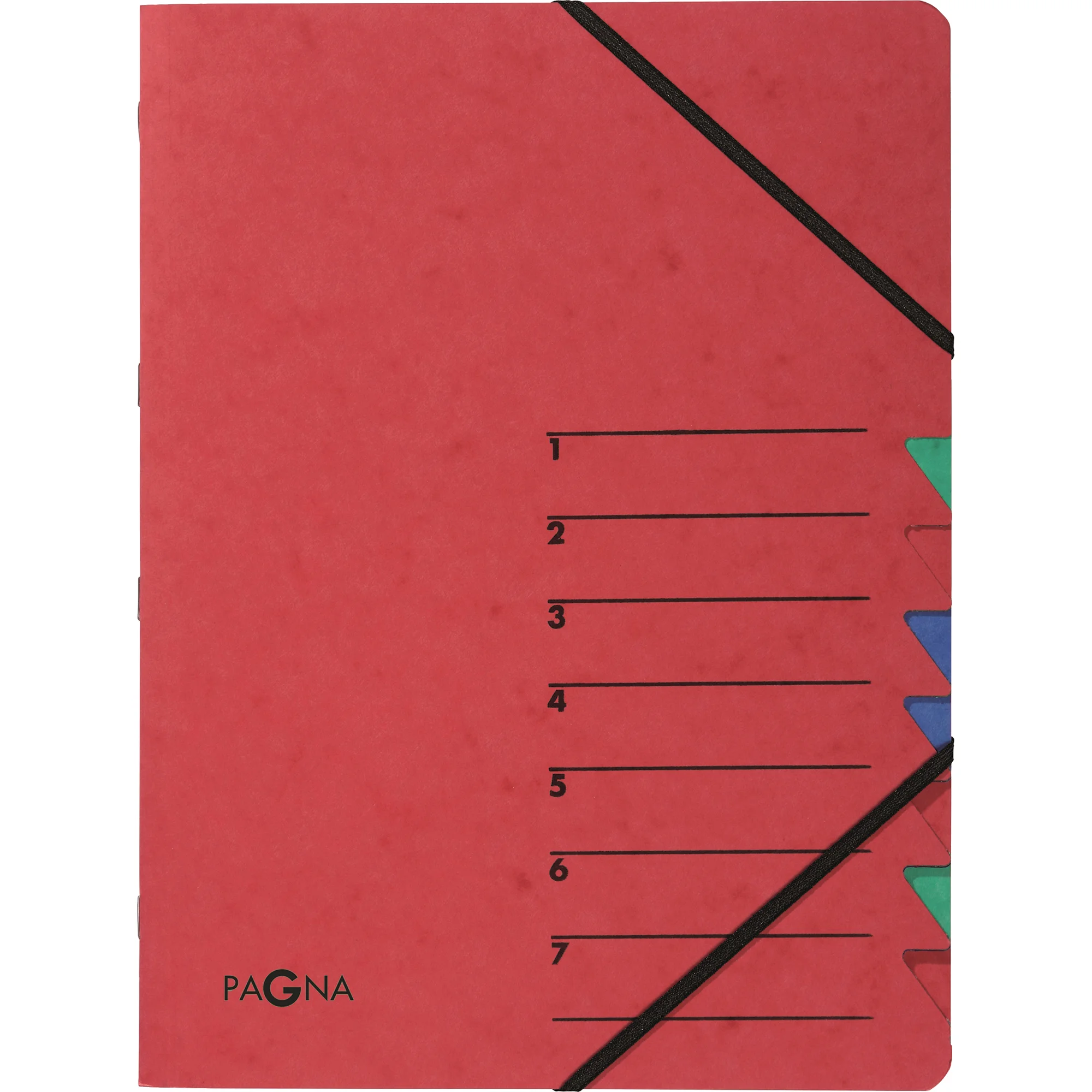PAGNA Ordnungsmappe "EASY", DIN A4, Karton, 7 Fächer, rot (EAN: 4013951003491)